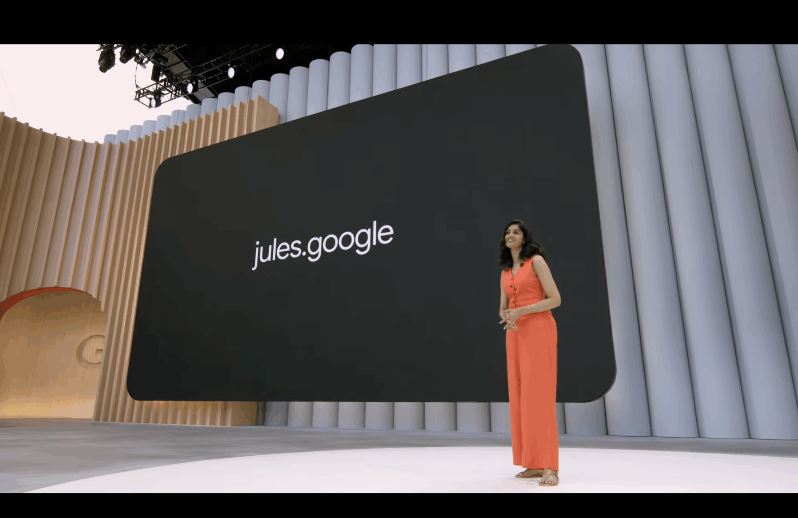 A screenshot from Google I/O featuring jules.google