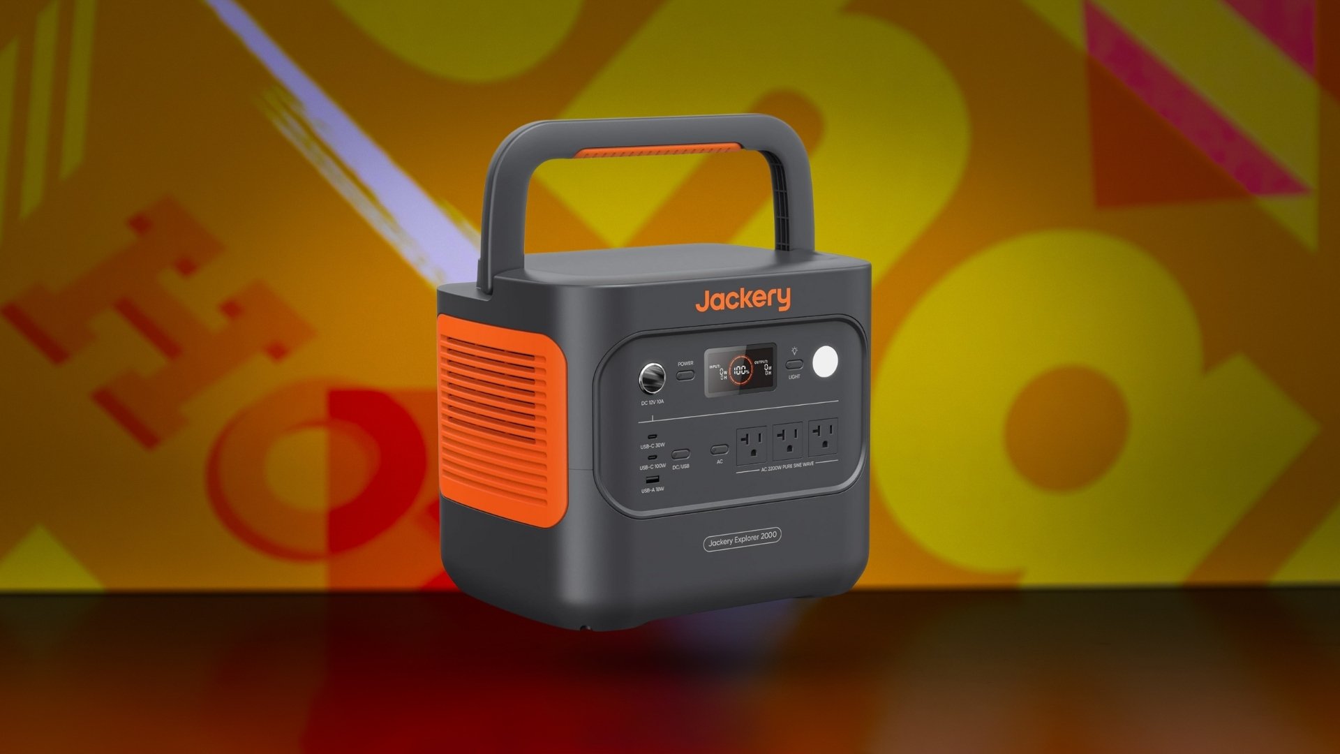 Jackery power station on Mashable background