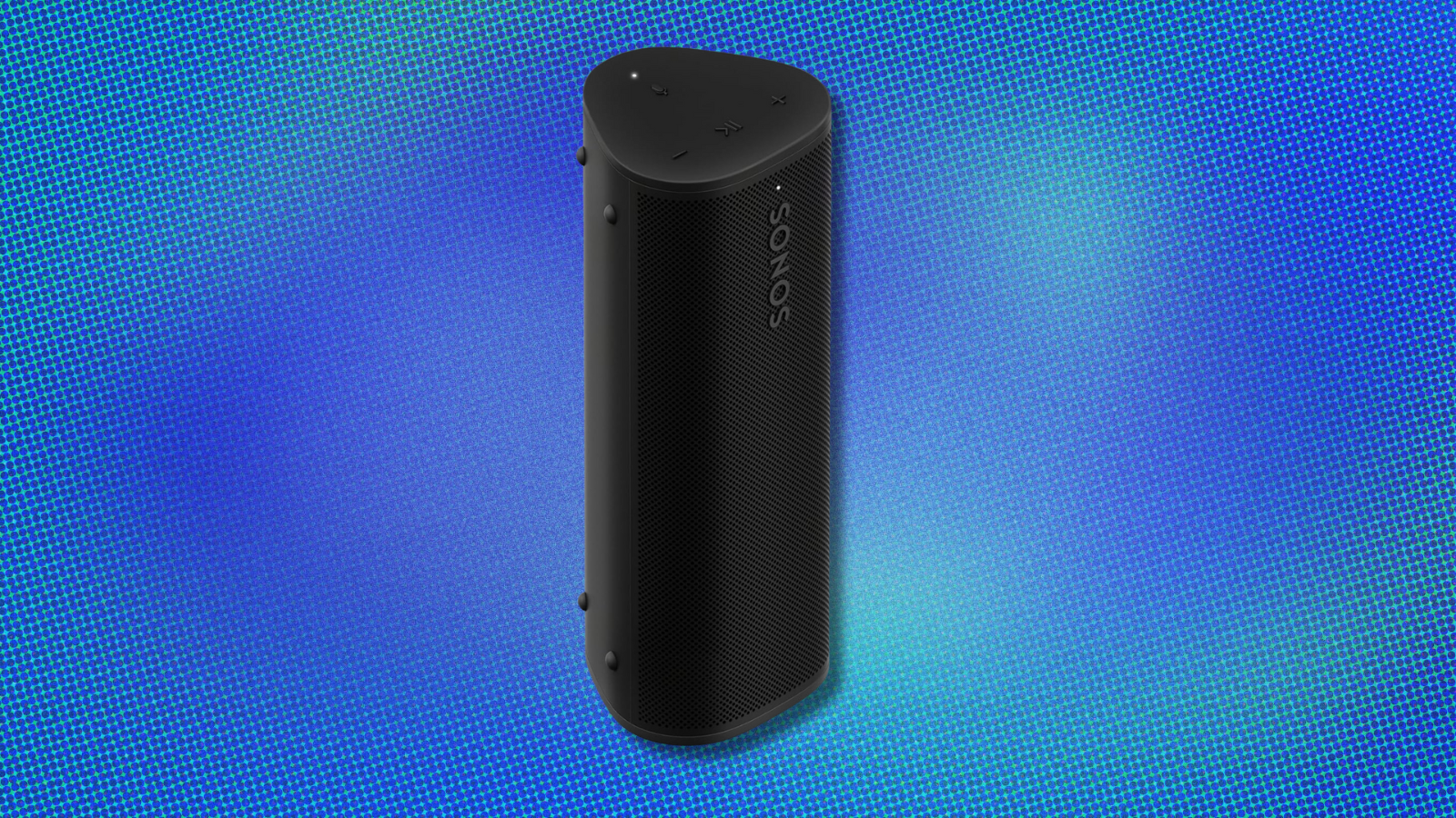 Sonos Roam 2 on blue and light blue abstract background