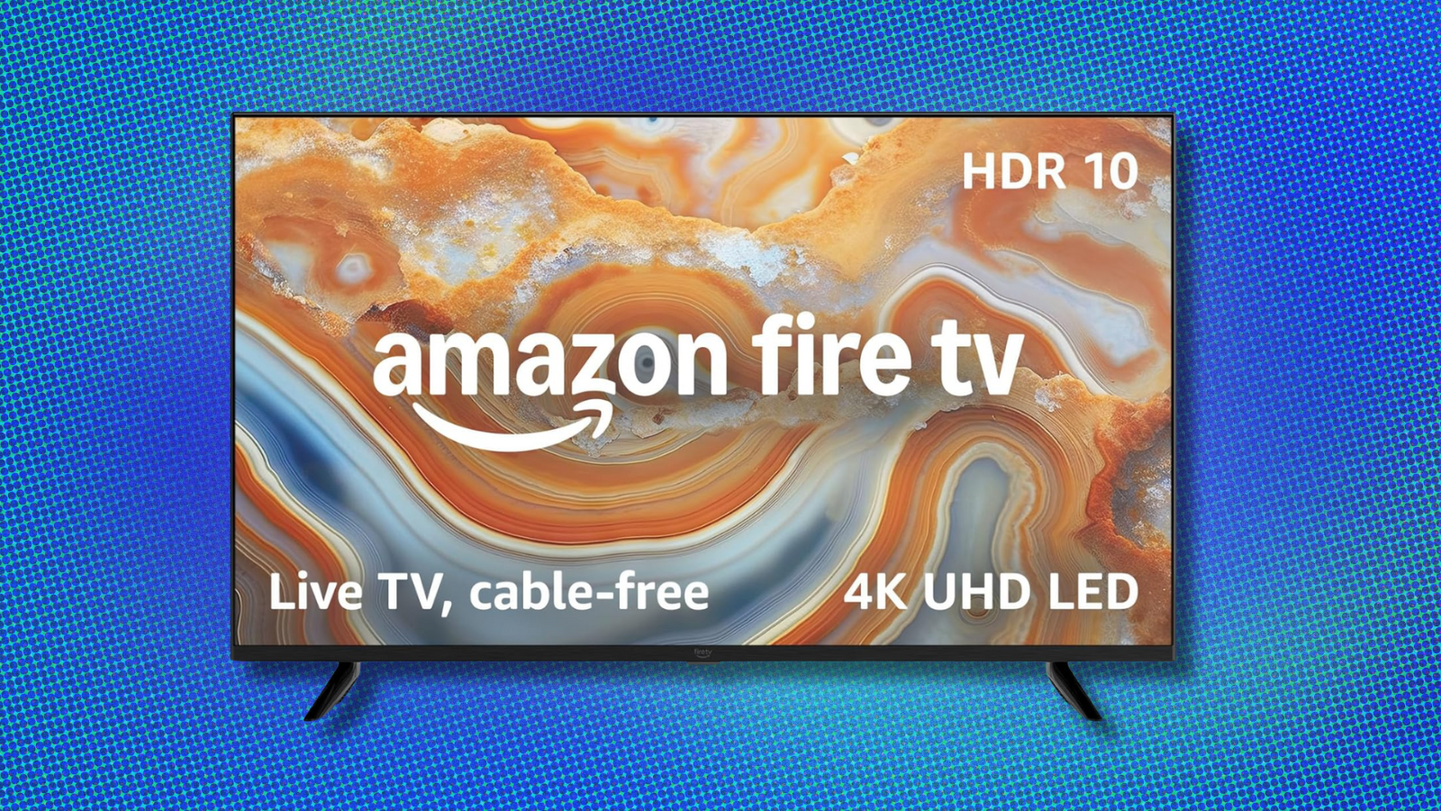 Amazon Fire TV on blue and dark blue abstract background