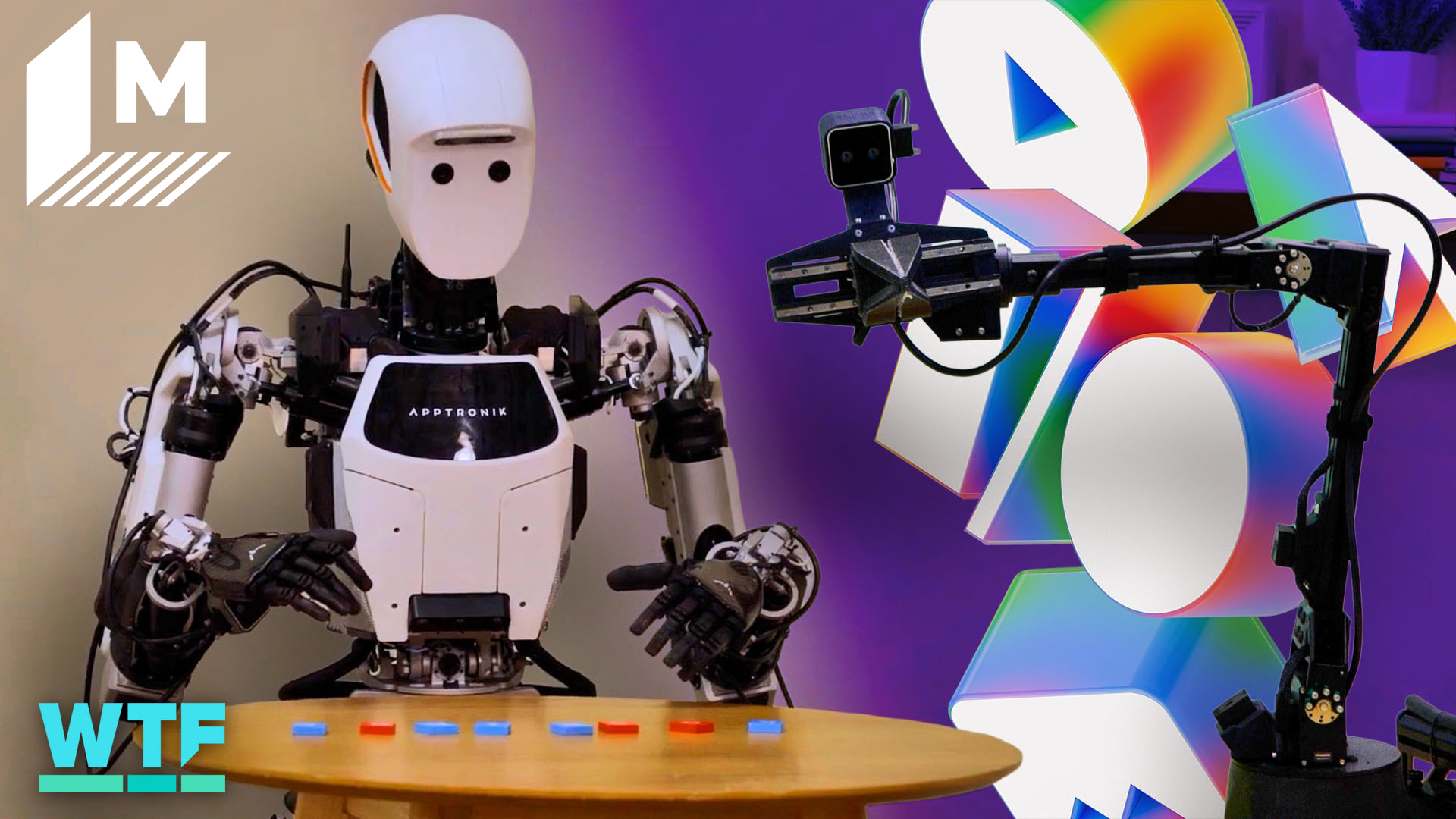 Google's ALOHA 2 robot picking up blocks from a table