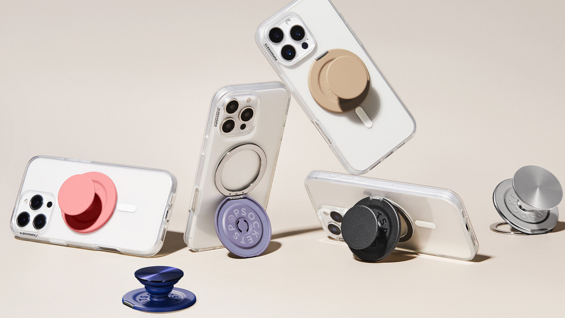 A collection of PopSockets Kick-Out Grips