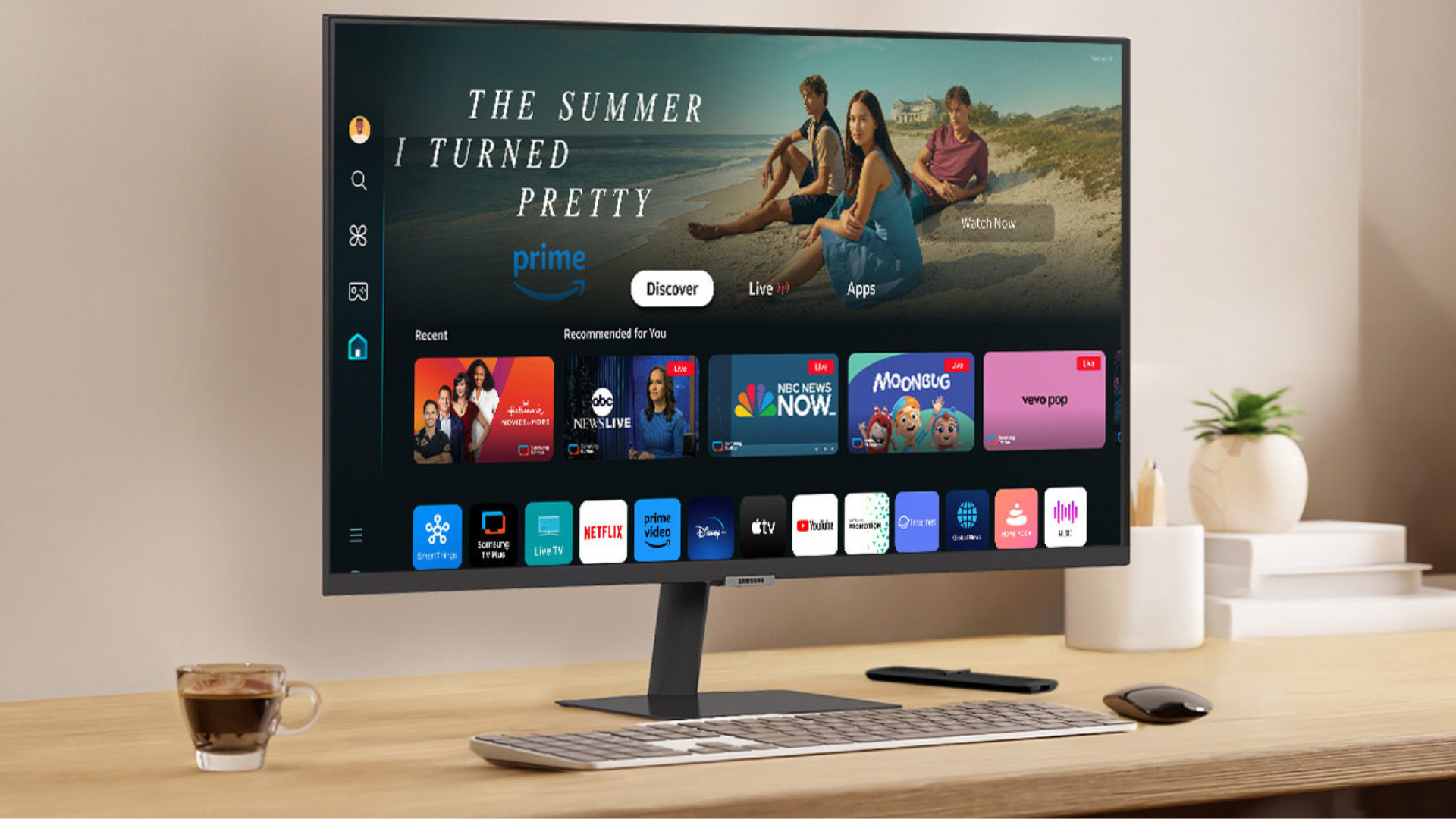 Samsung M7 Smart Monitor on desktop