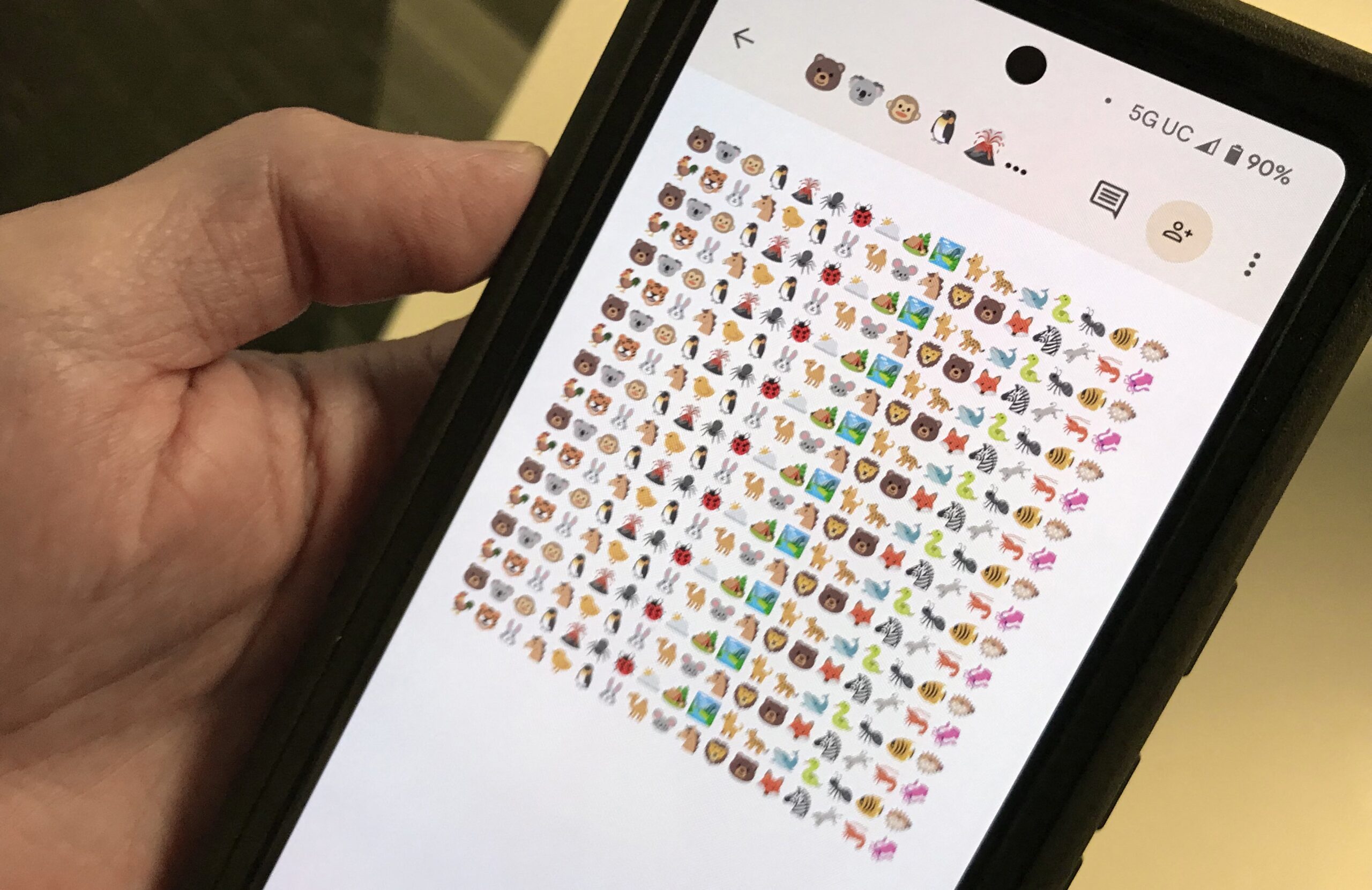 emoji on a phone screen