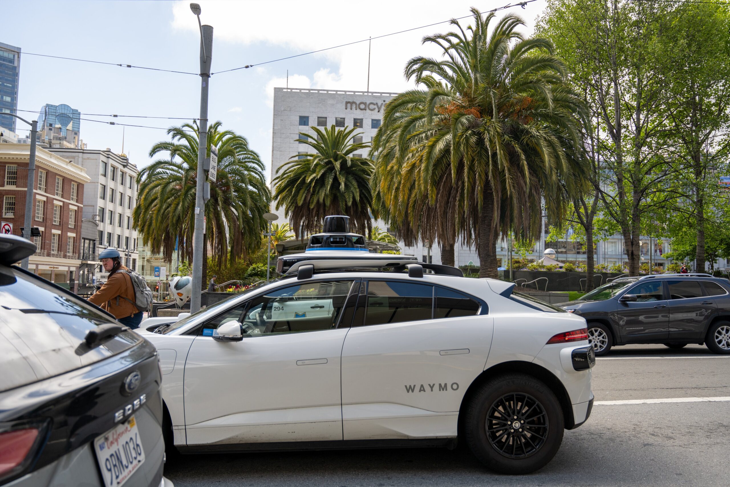a self-driving car on the road