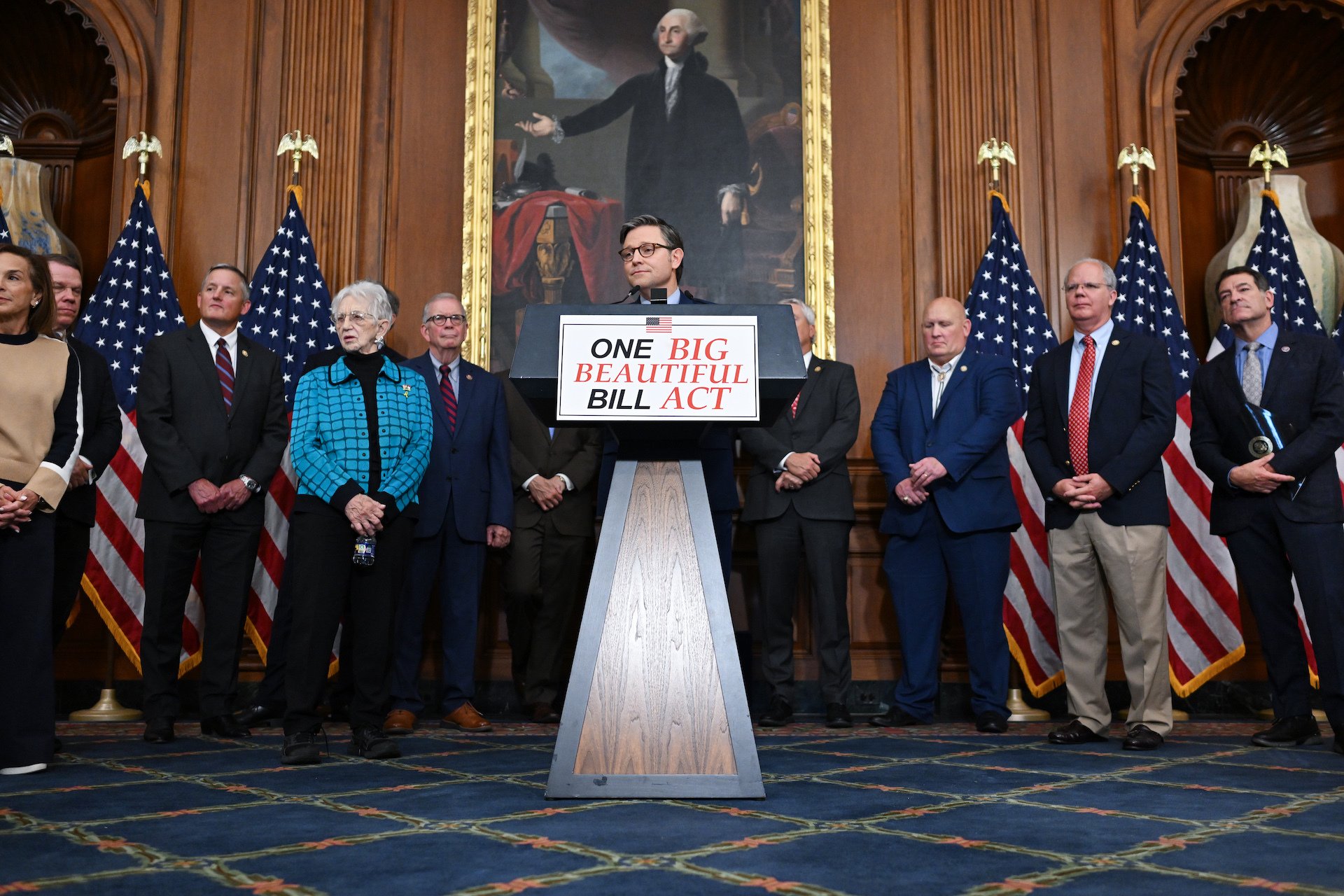 Republicans in Congress gather to celebrate the One Big Beautiful Bill Act.