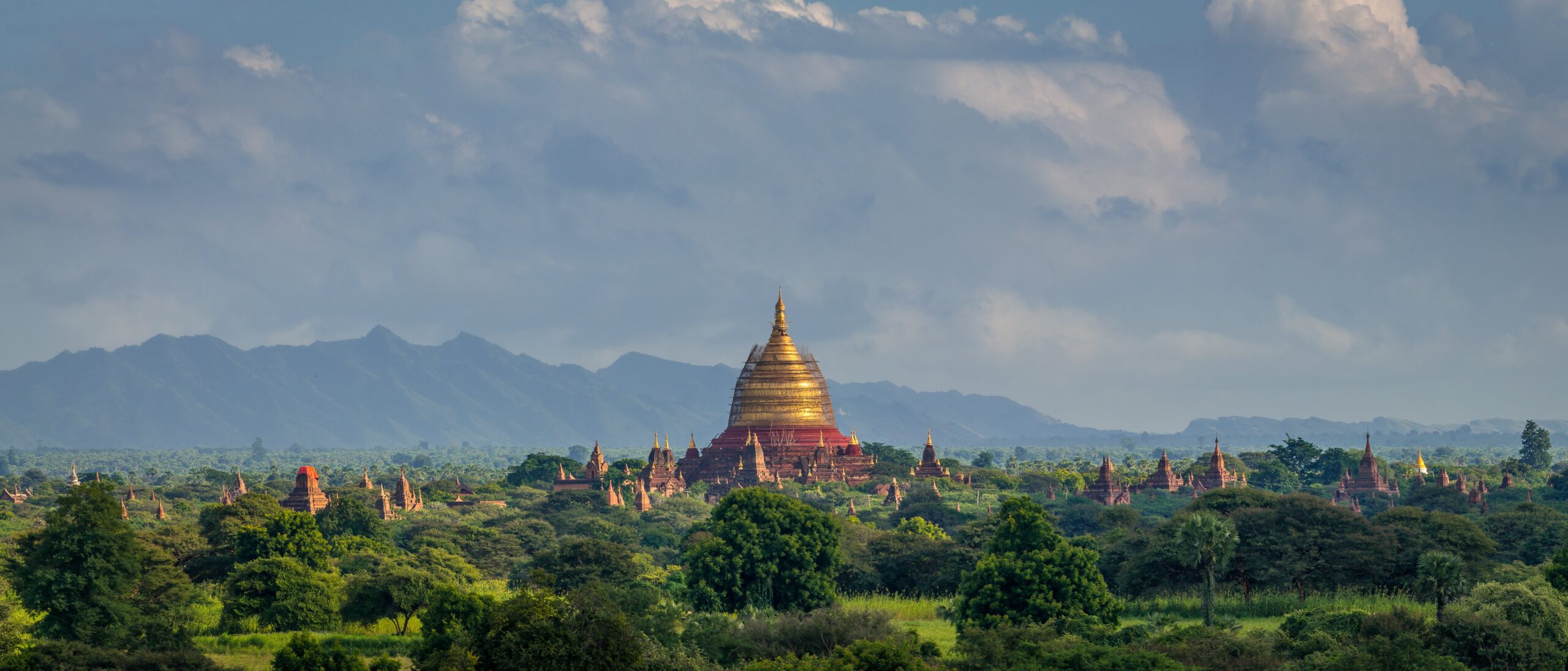 Panoramic view of Dhammayangyi pagoda, Landmark of Bagan, Mandalay, Myanmar, Asia