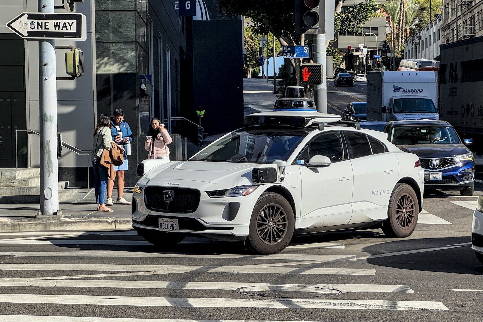 A Waymo vehicle in Los Angeles.