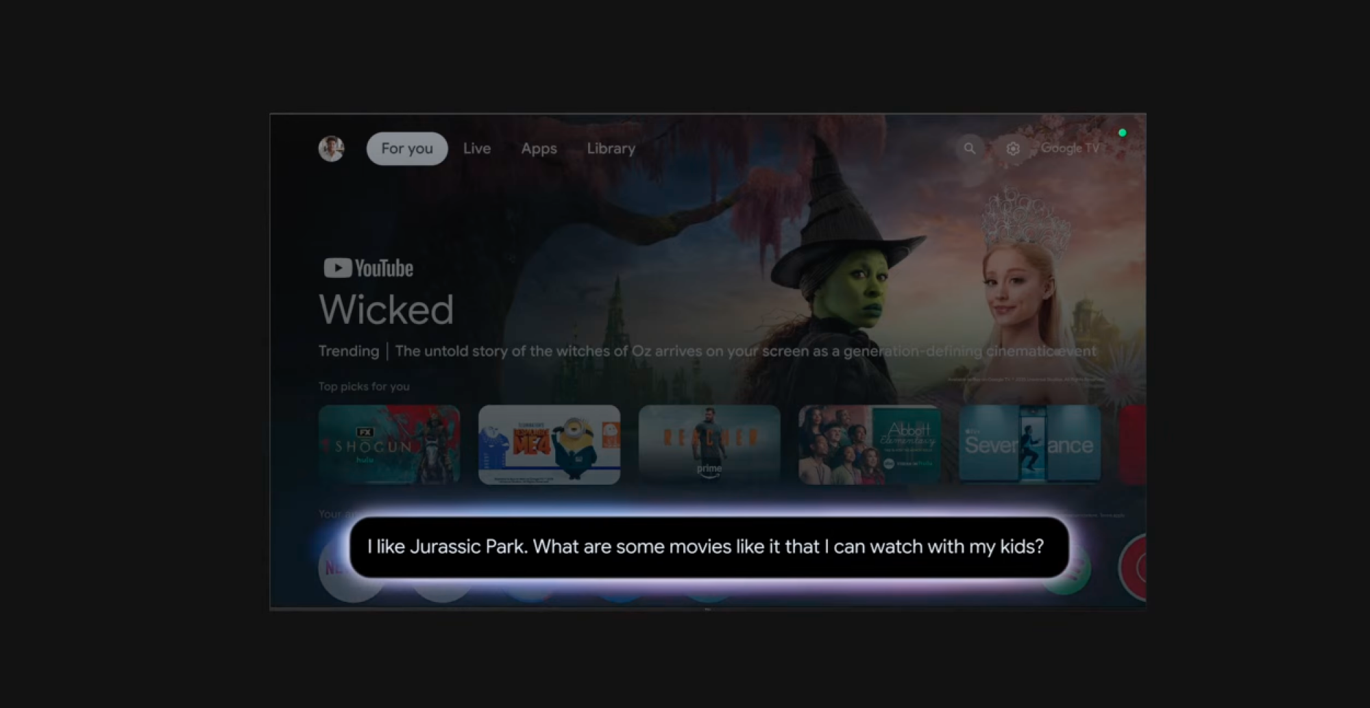 screenshot of gemini on google tv