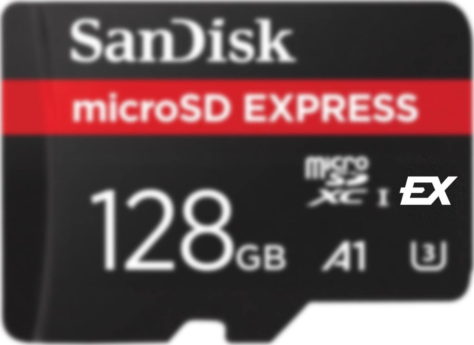 SanDisk microSD Express with 'ex' icon highlighted