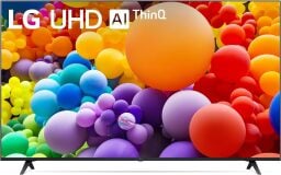 LG 55-inch 4K TV with colorful balloons on screen