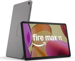 Amazon Fire Max 11 tablet from two angles