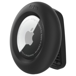 Belkin Apple AirTag Secure Holder with Clip on white background