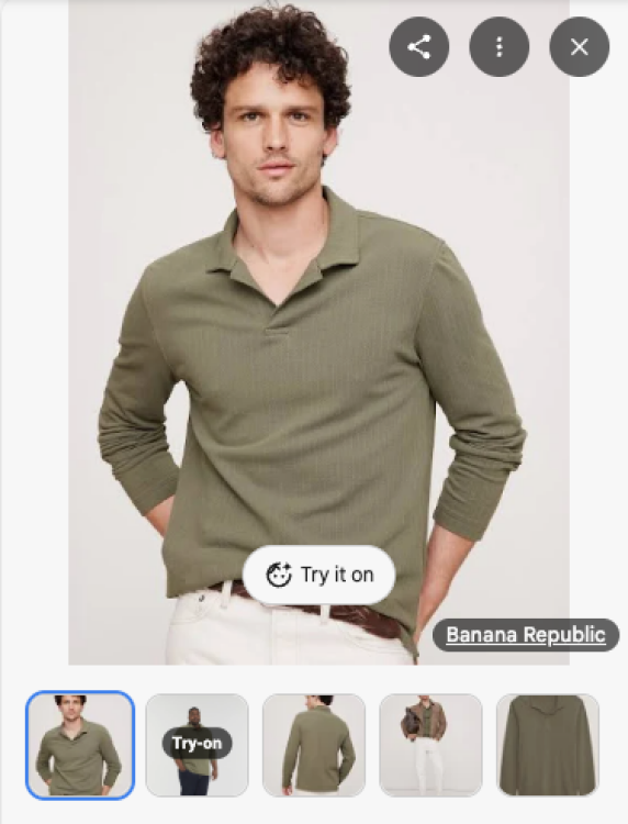 a screenshot of google shopping showing banana republic product listing