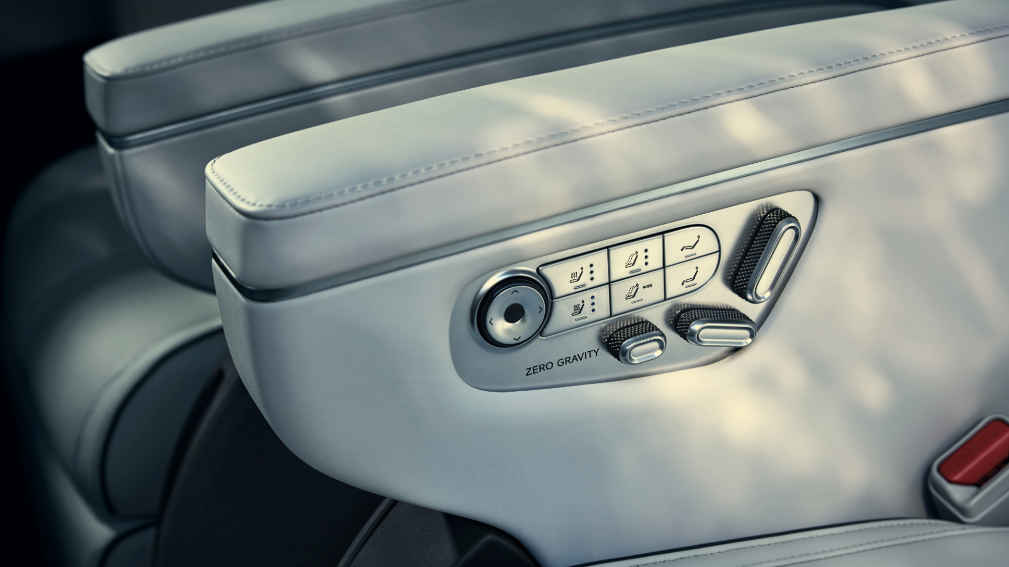 The car seat controls in the XPENG X9.