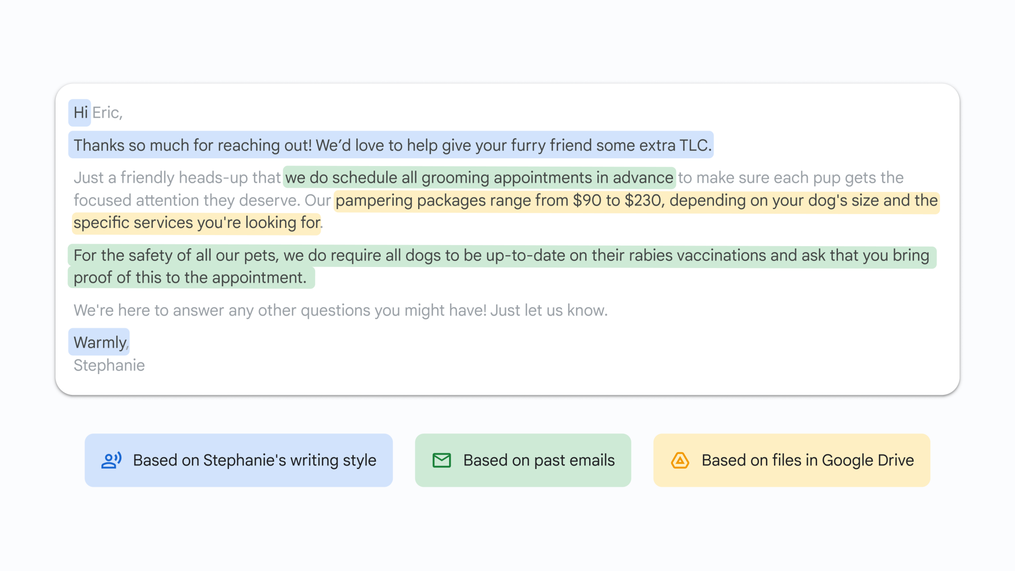 Personalized smart replies
