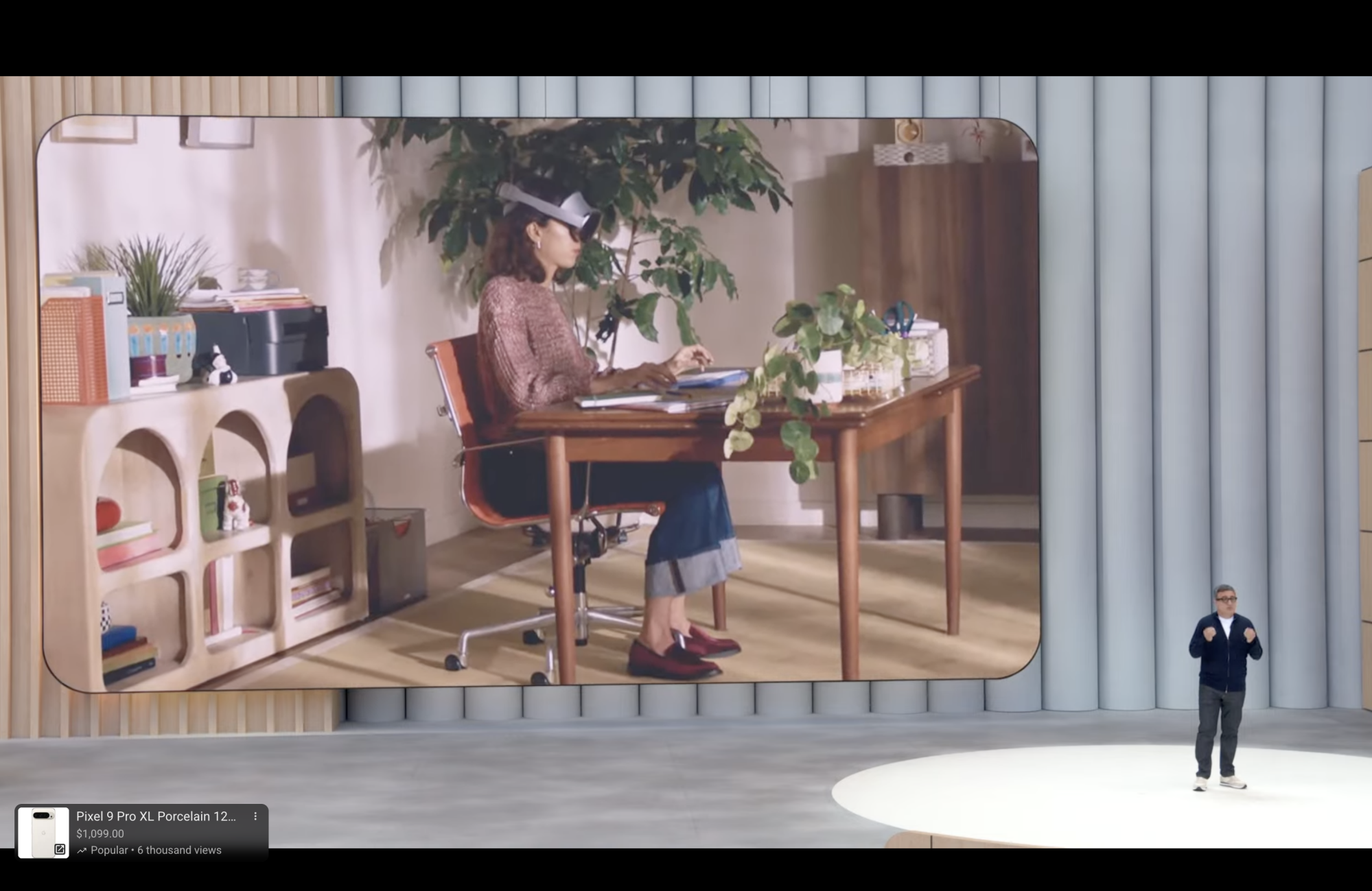 a woman wearing a concept of project moohan glasses