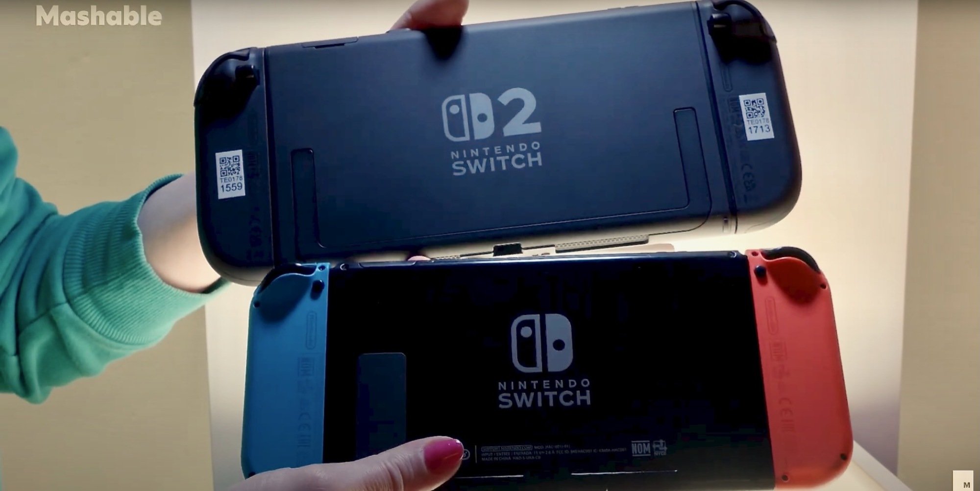 switch 2 console above original switch console