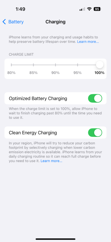 new ios 18.5 battery features on iphone