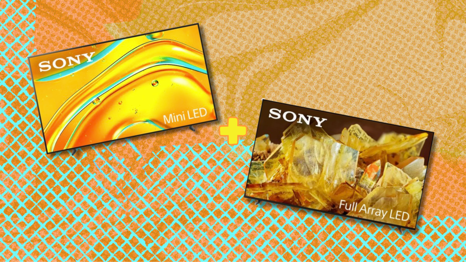 Sony Bravia 5 and Sony Bravia X90L tvs with colorful background