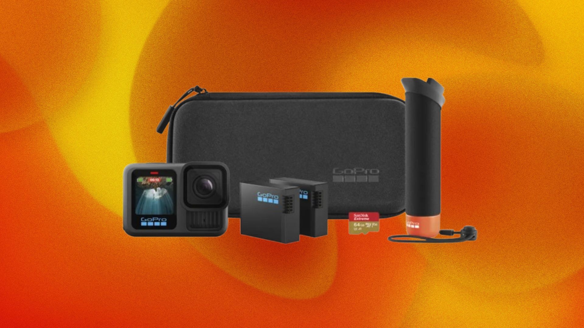 A GoPro Bundle appears on an orange and yellow background.