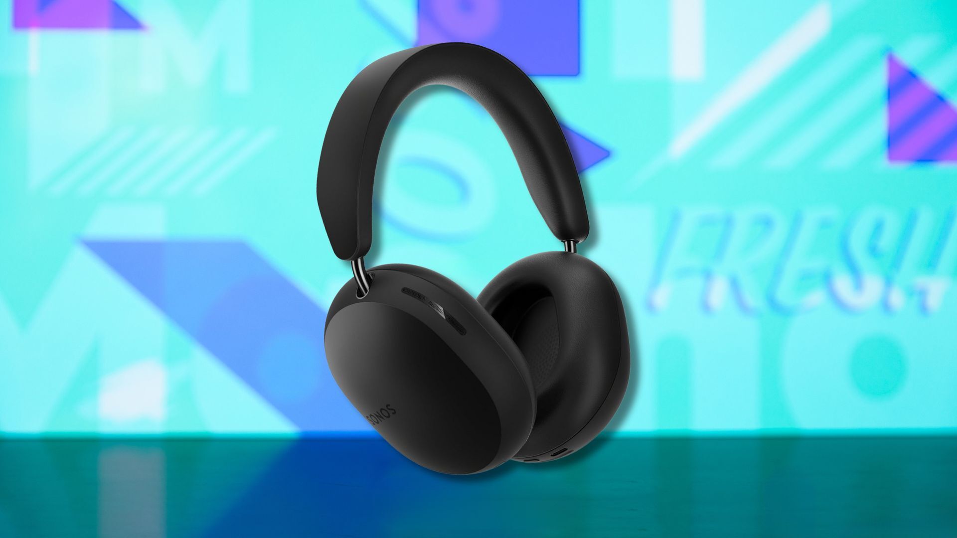 sonos ace headphones against a light blue patterned background