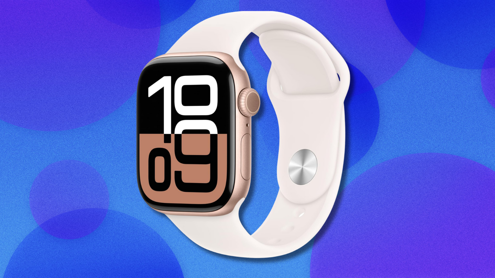 Apple Watch Series 10 on blue and purple abstract background