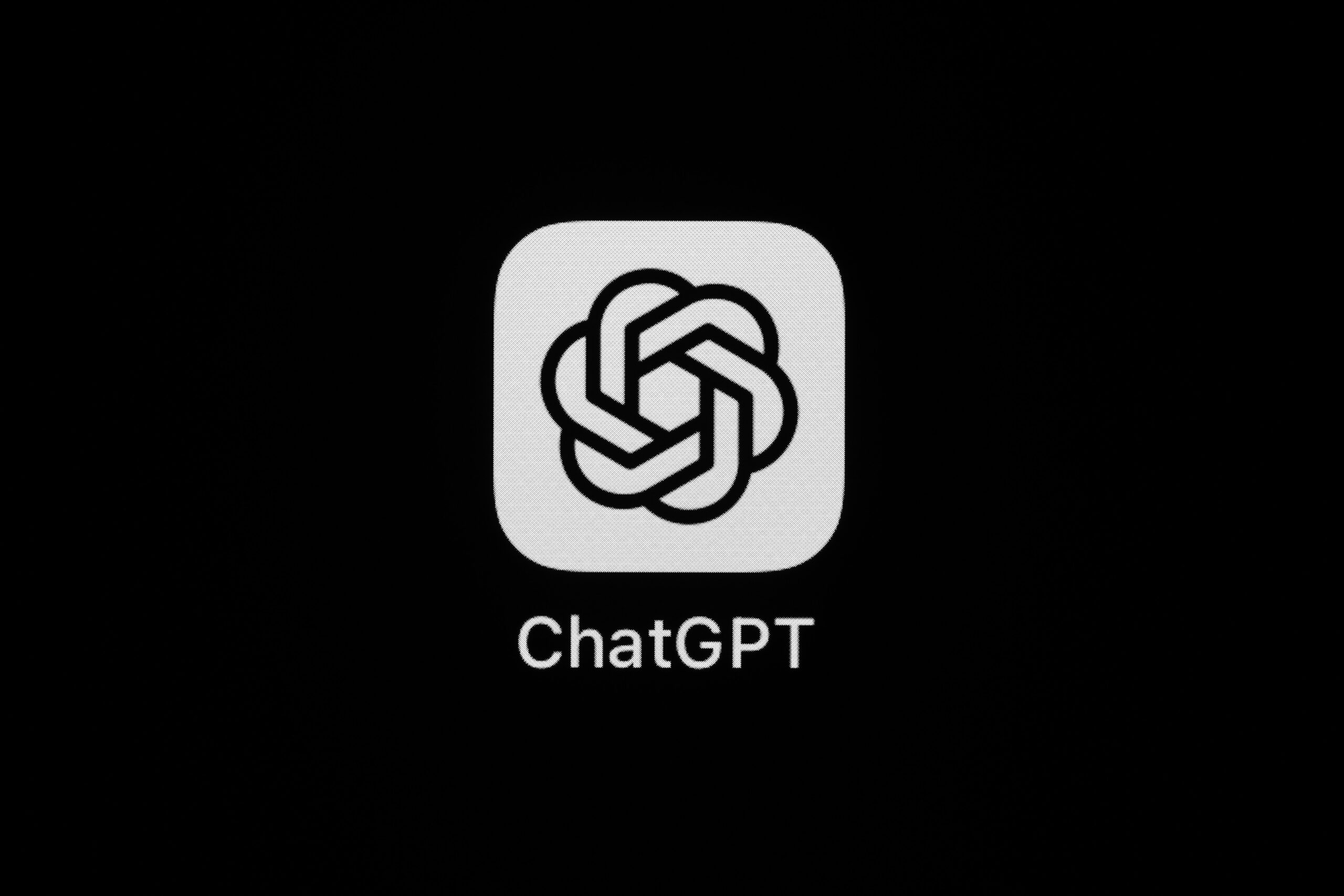 ChatGPT logo against a plain background.