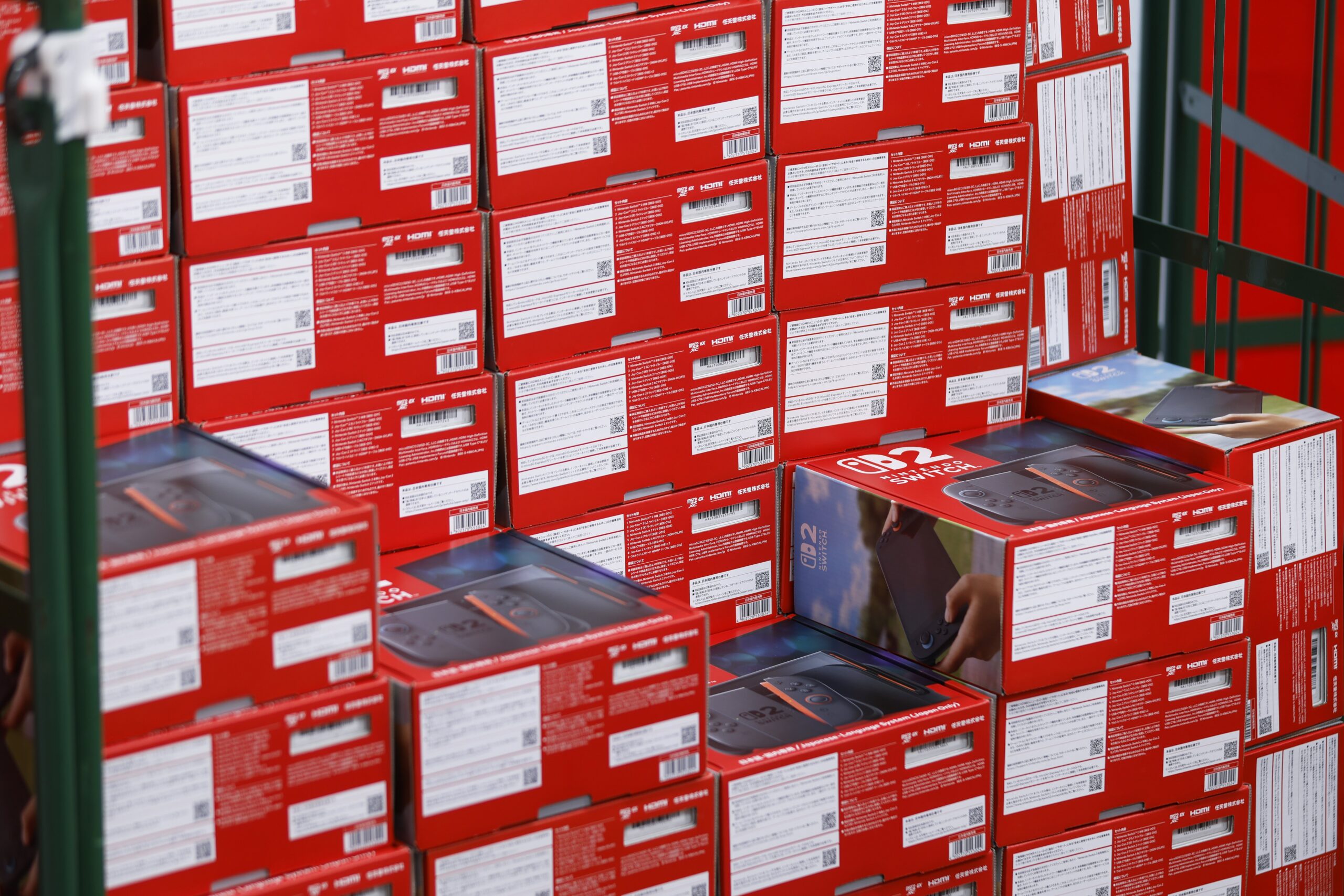 nintendo switch 2 boxes stacked up