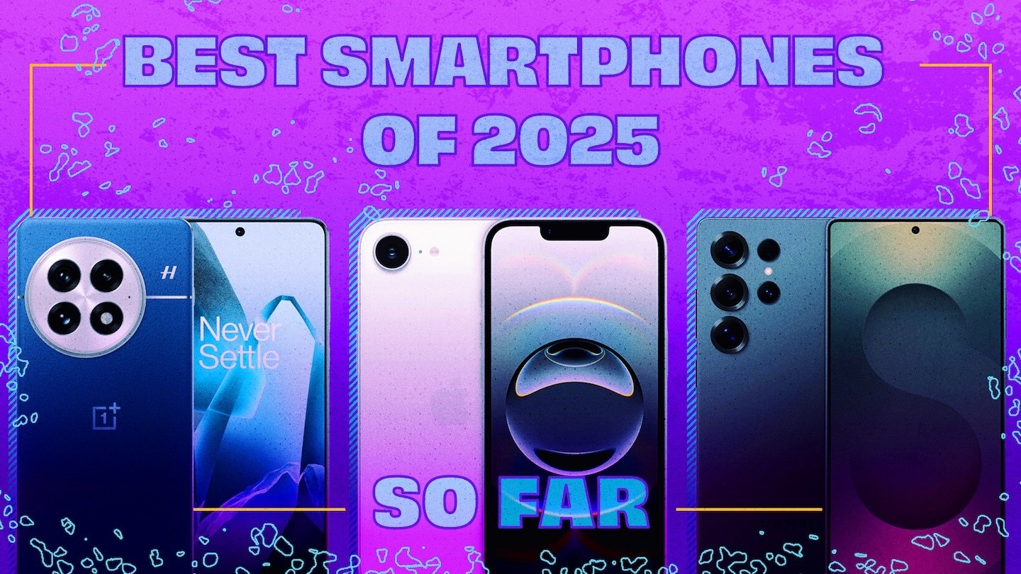 A graphic showing multiple phones, including the OnePlus 13 and iPhone 16e