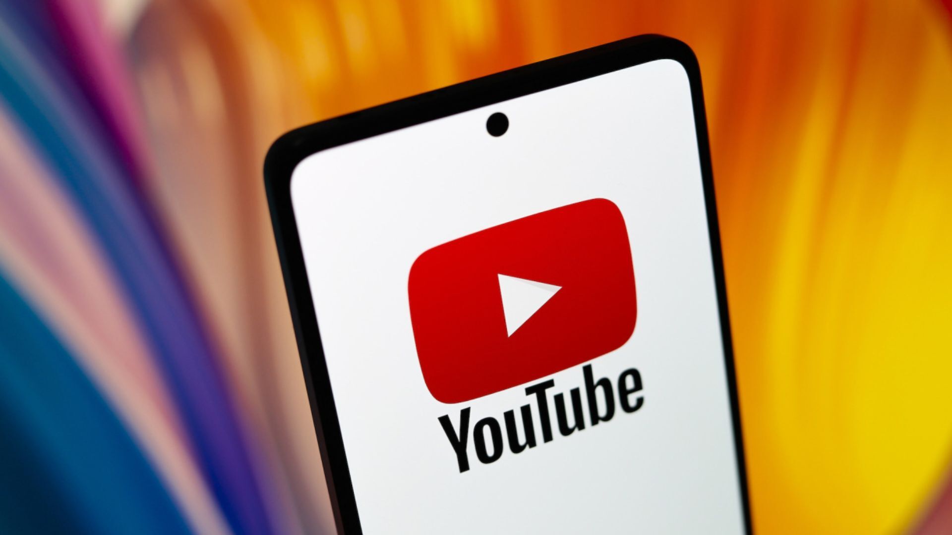 The YouTube logo on a phone.