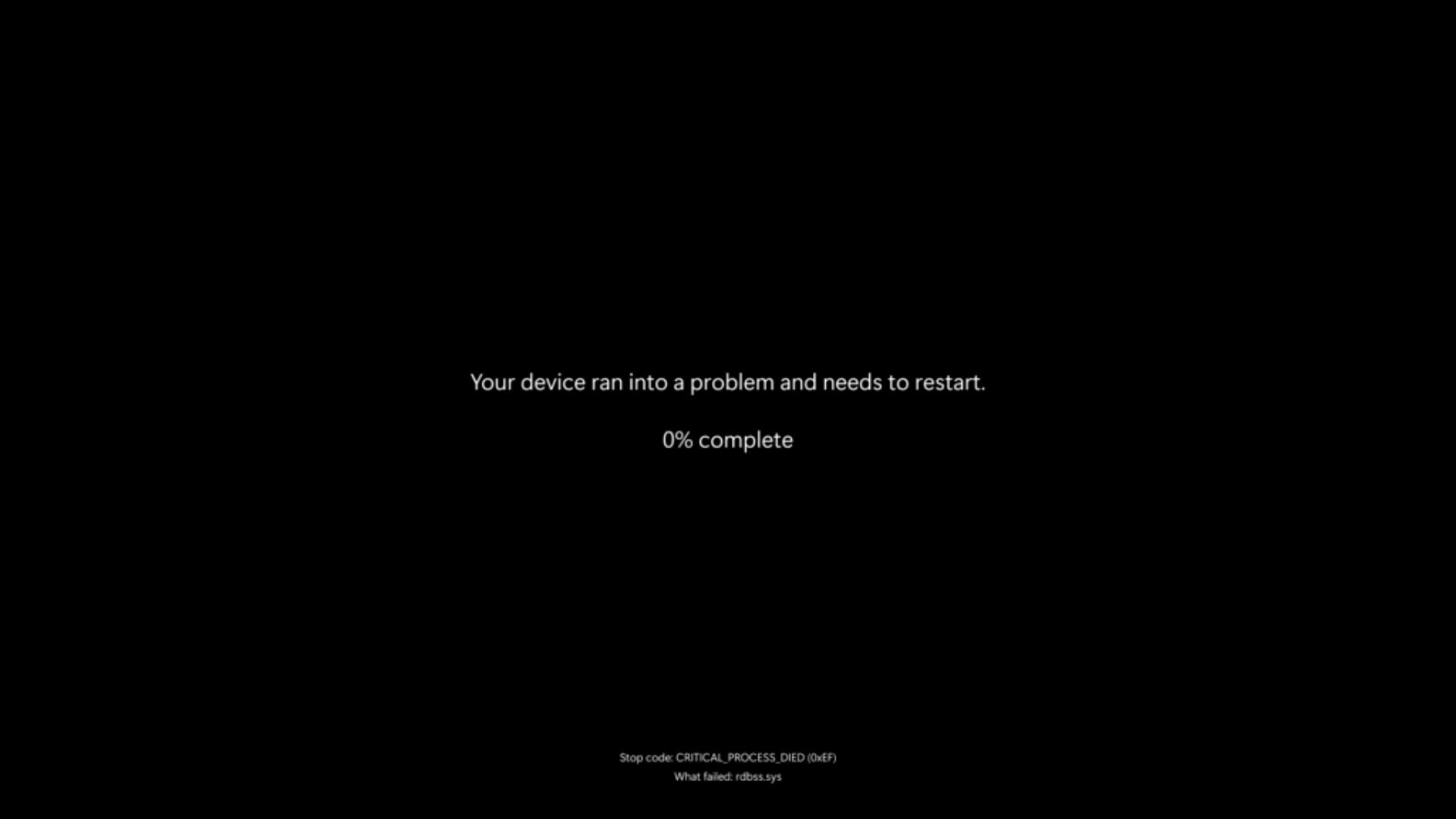 A black error screen.