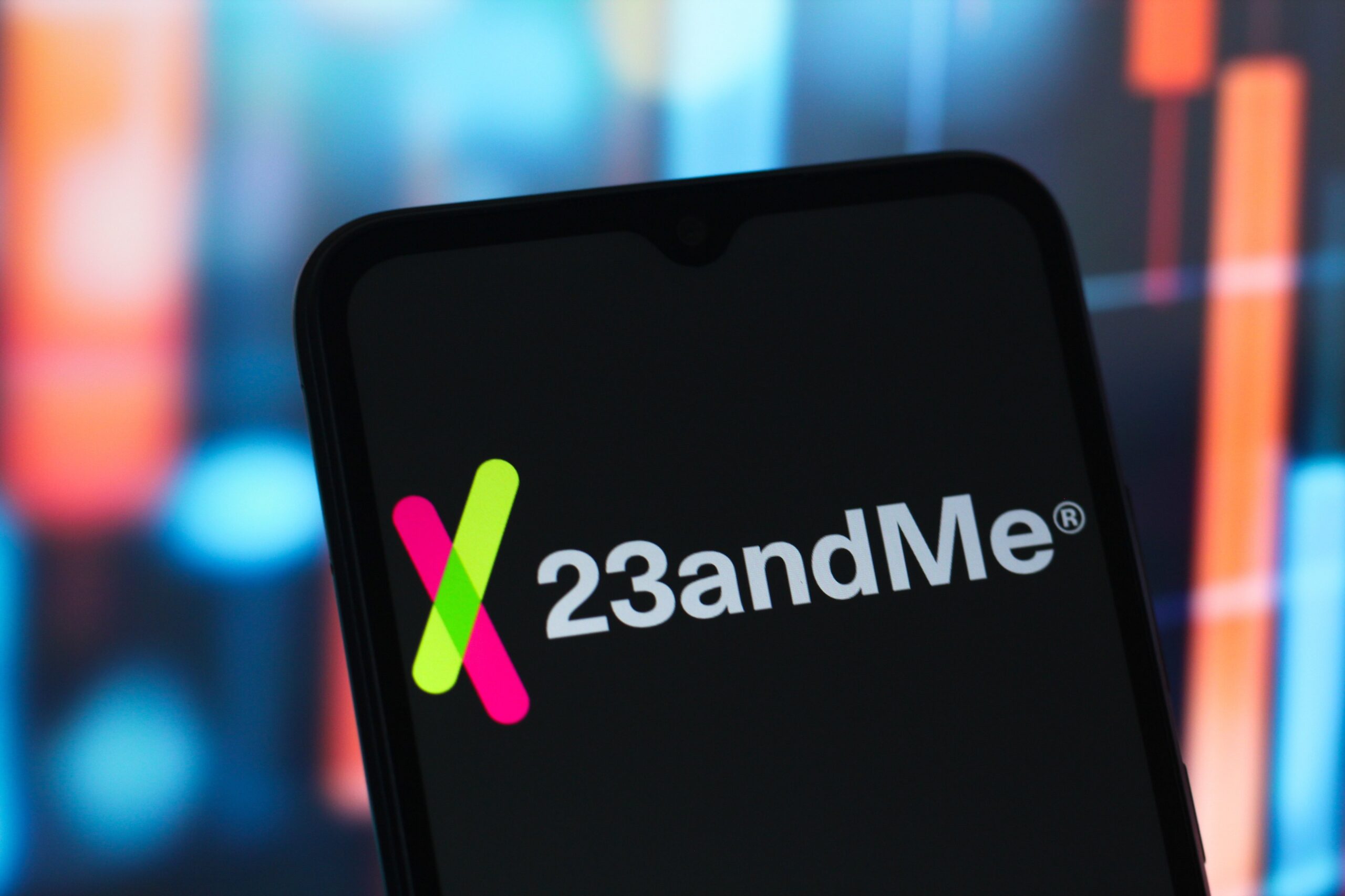 23andme logo on a phone