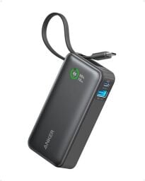 Anker Nano Power Bank, 10,000mAh Portable Charger with Built-in USB-C Cable, PD 30W Max Output with 1 USB-C, 1 USB-A, Compatible for iPhone 15/15 Plus/15 Pro/15 Pro Max, MacBook, Galaxy, iPad