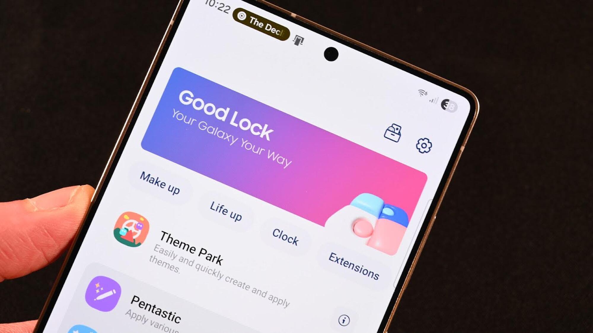 Samsung Good Lock settings displayed on a galaxy s25 screen