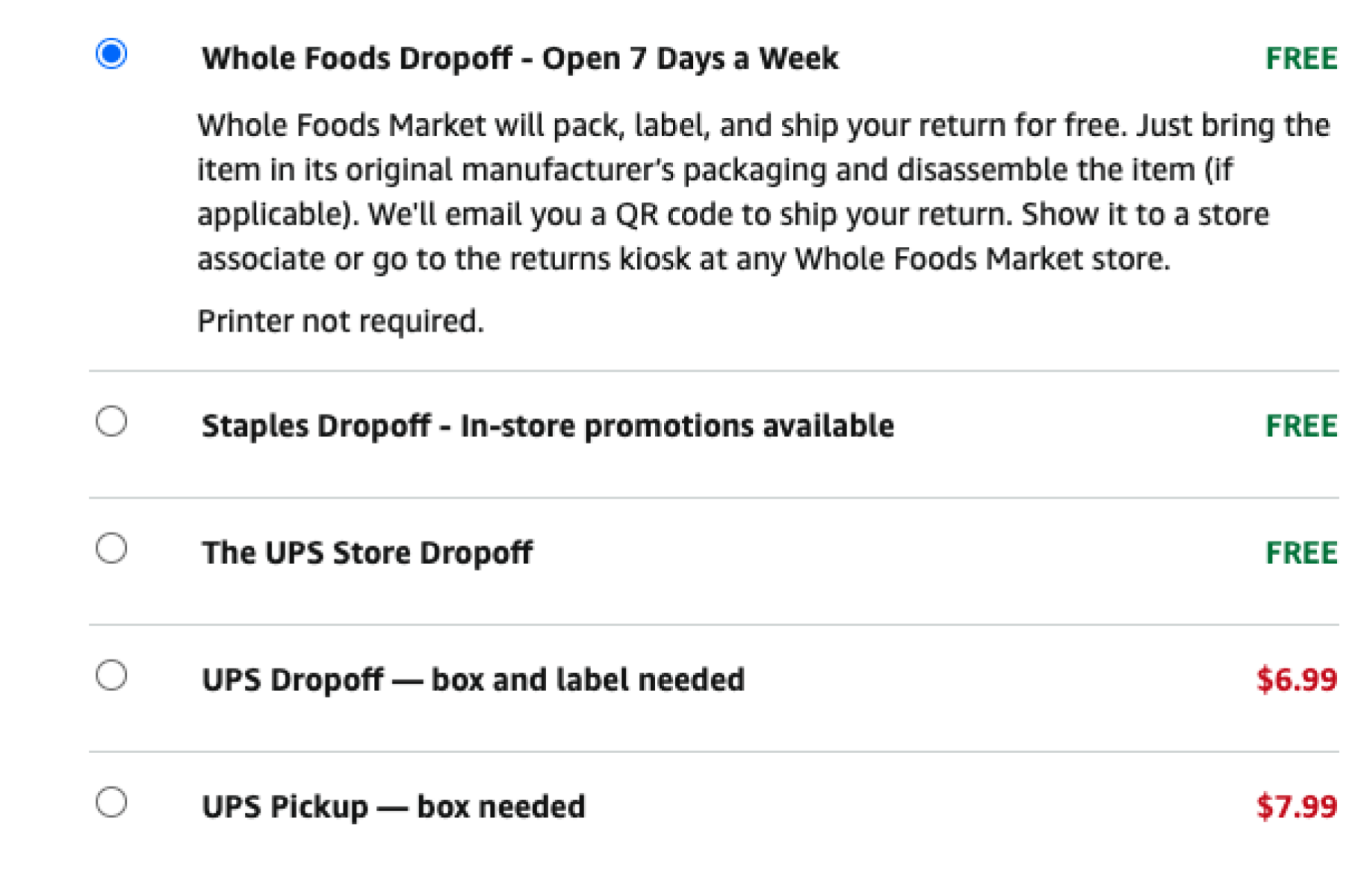 various ways to return your Amazon package