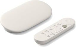 the google tv streamer with base and remote control