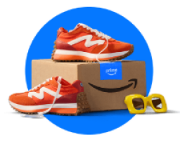 prime box with shoes and sunglasses