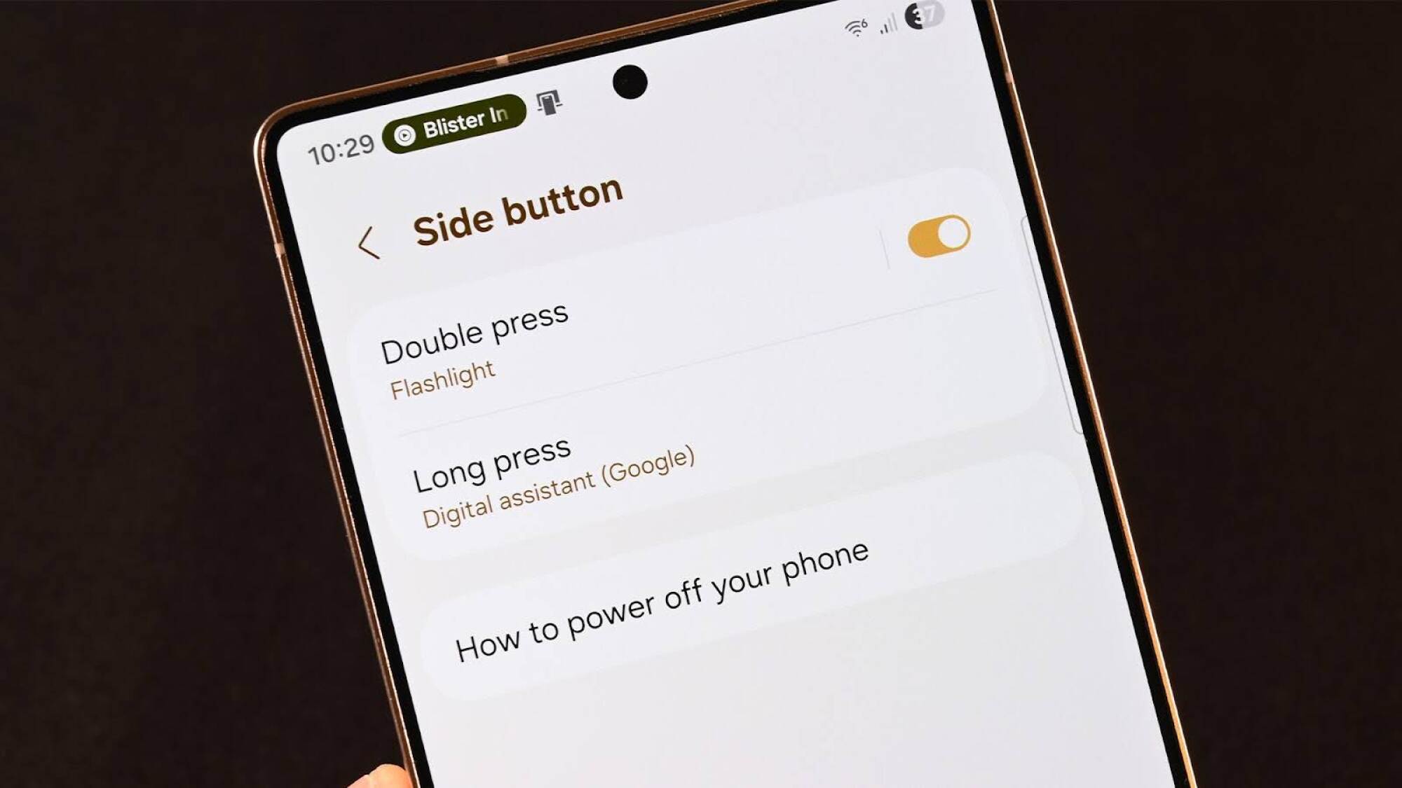 side button setting on s25 smartphone