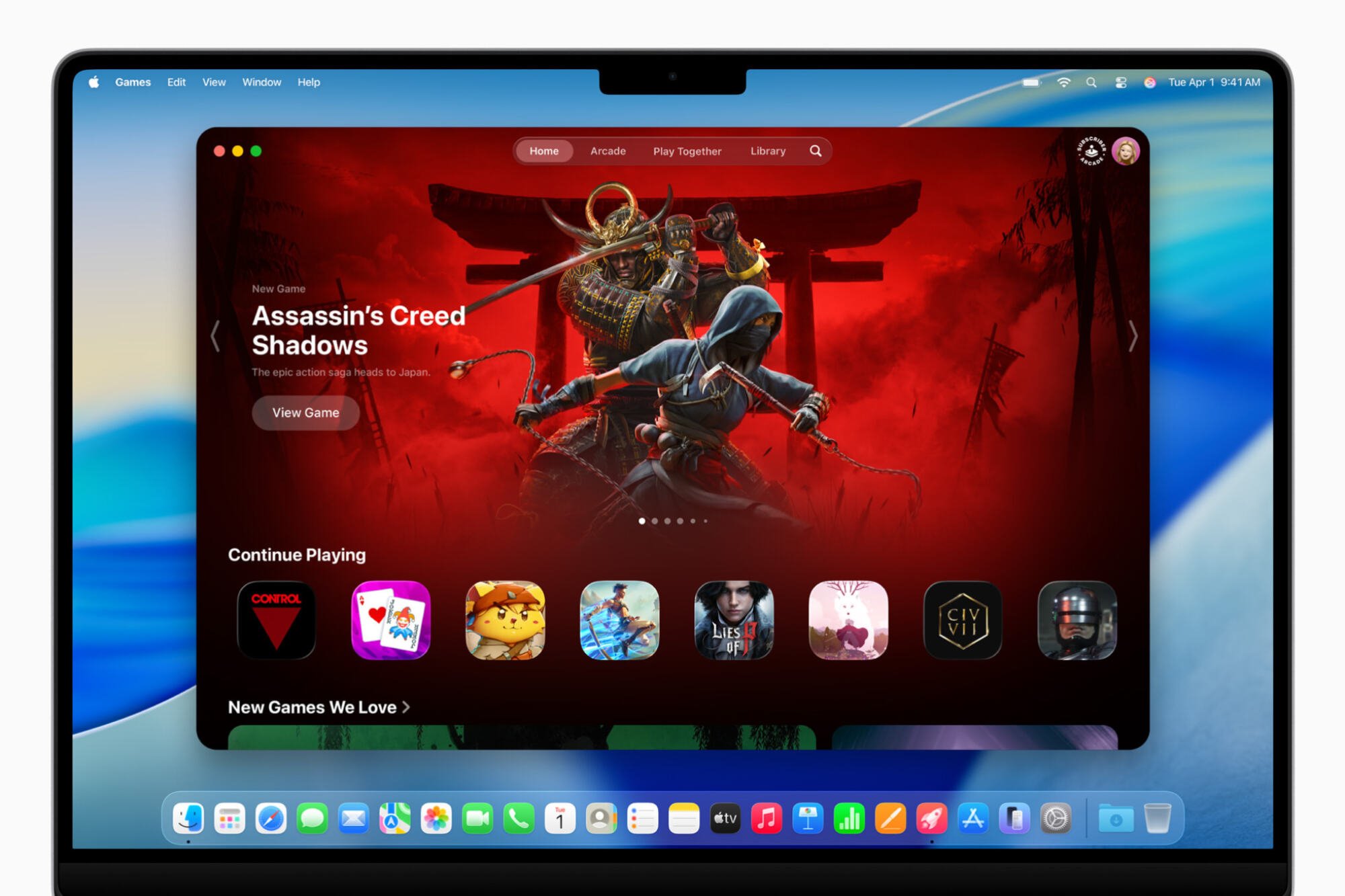 macOS Tahoe games app