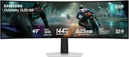 The 49" Samsung Odyssey G9 curved gaming monitor on awhite background