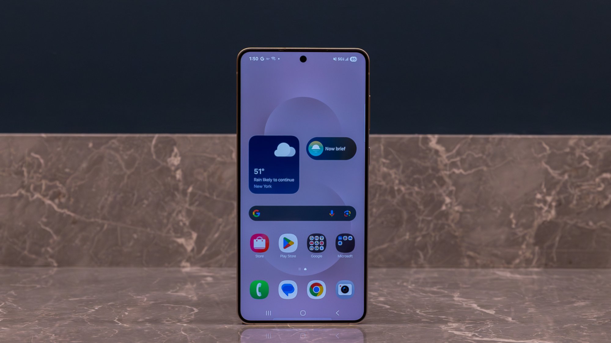 Samsung Galaxy S25 Edge with the display turned on