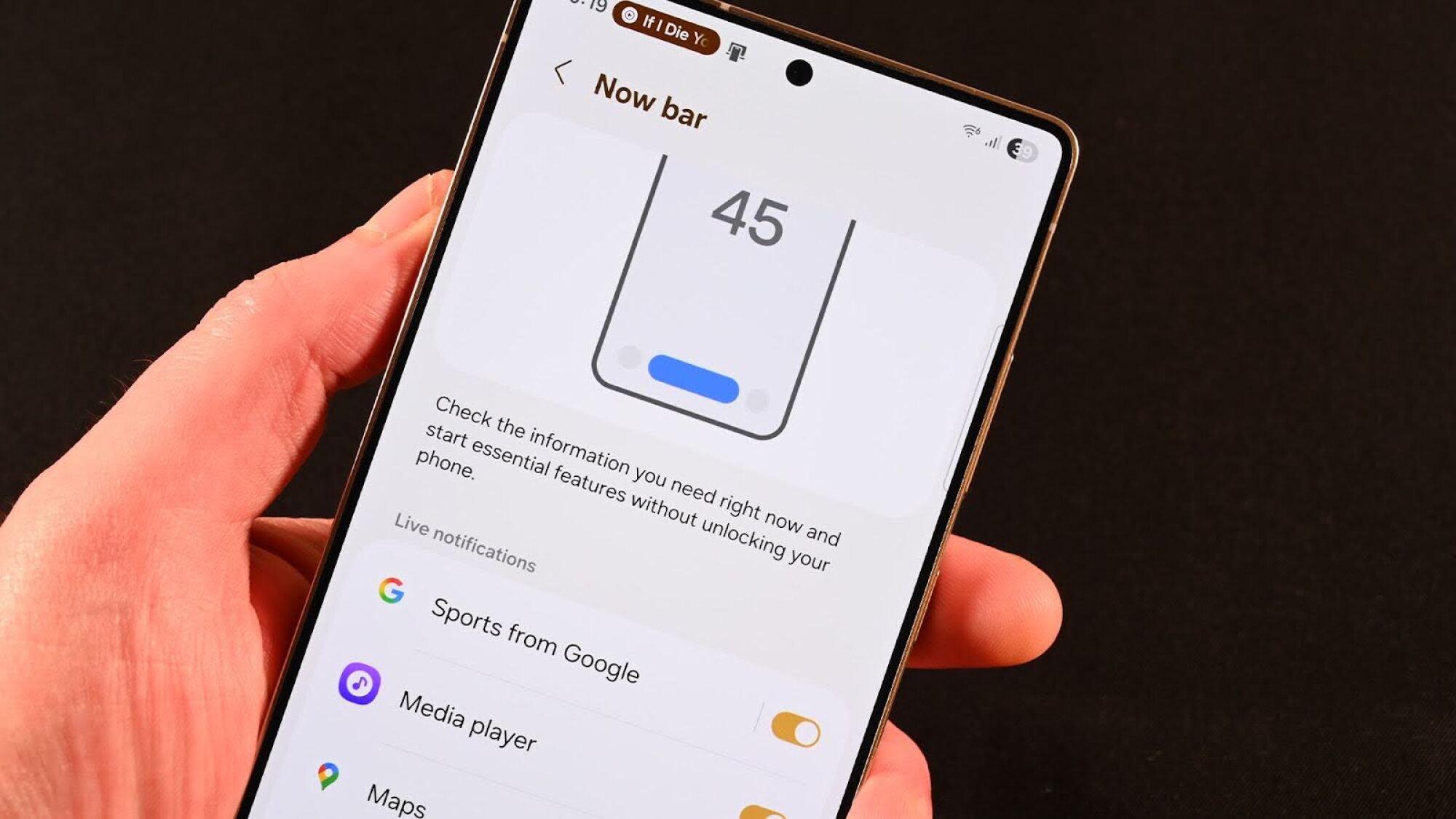 samsung now brief settings on galaxy s25 screen