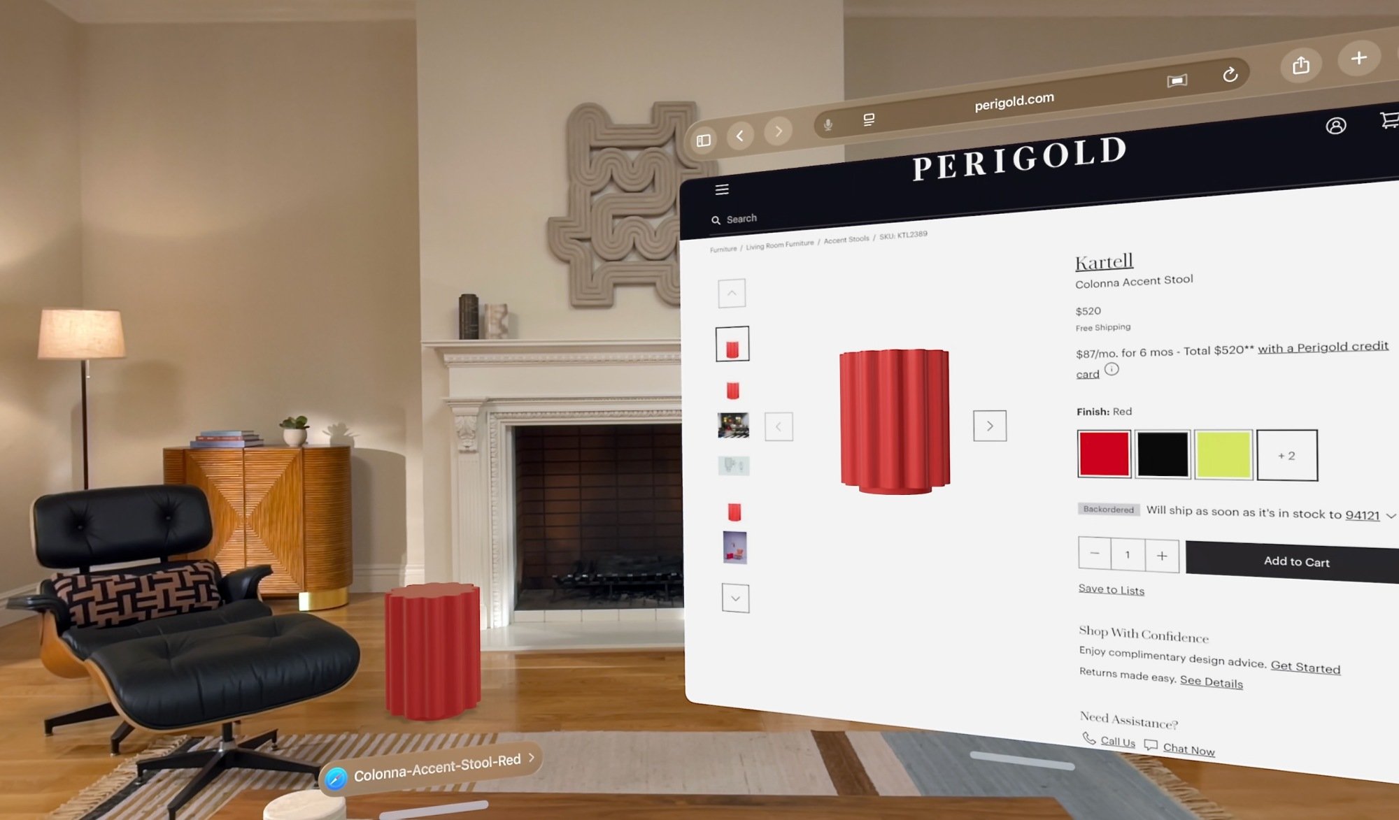 vision pro spatial browsing experience