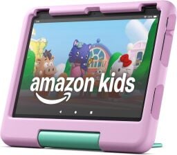 Amazon Fire HD 10 Kids tablet in pink