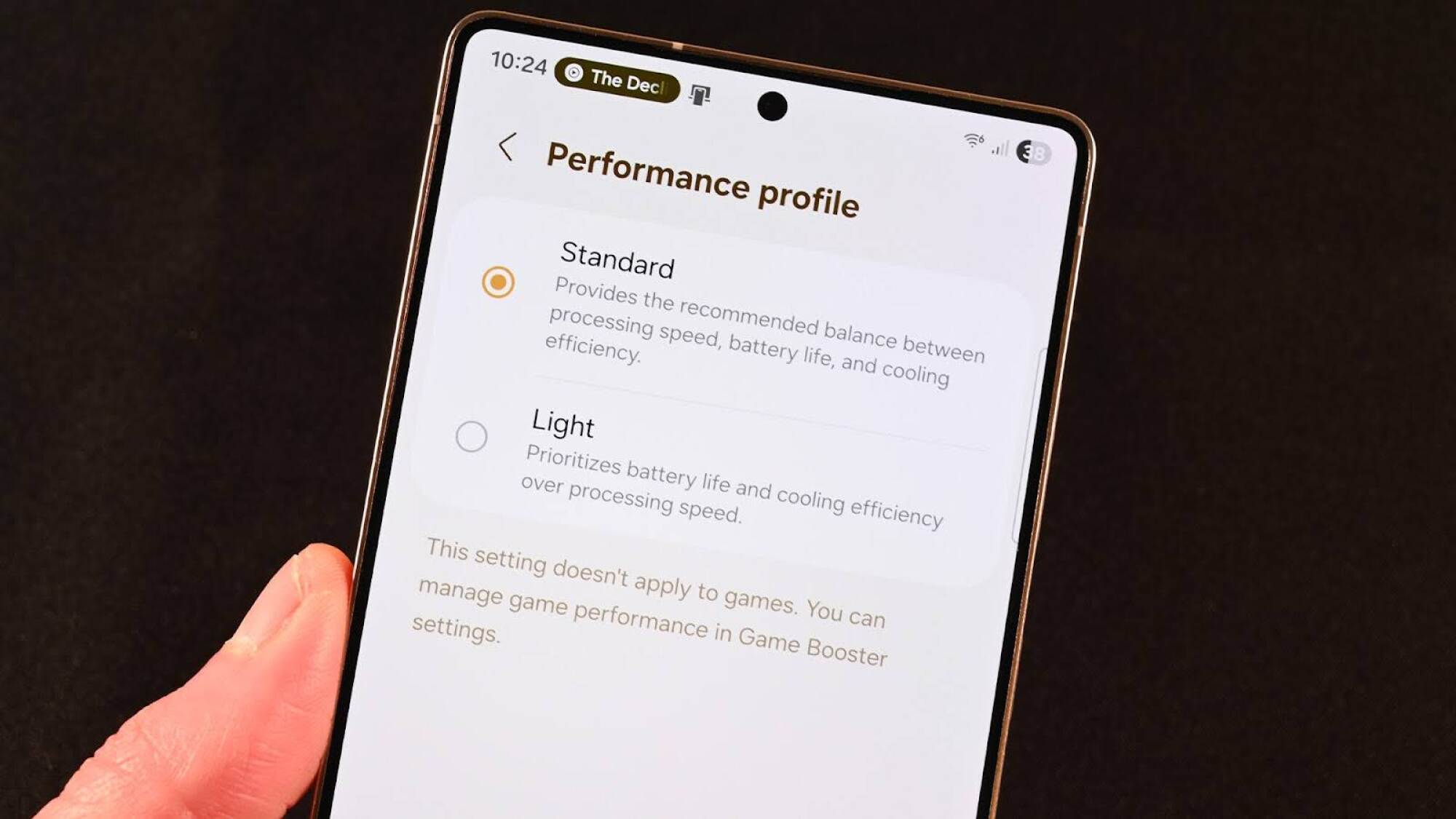 power performance settings on s25 smartphone