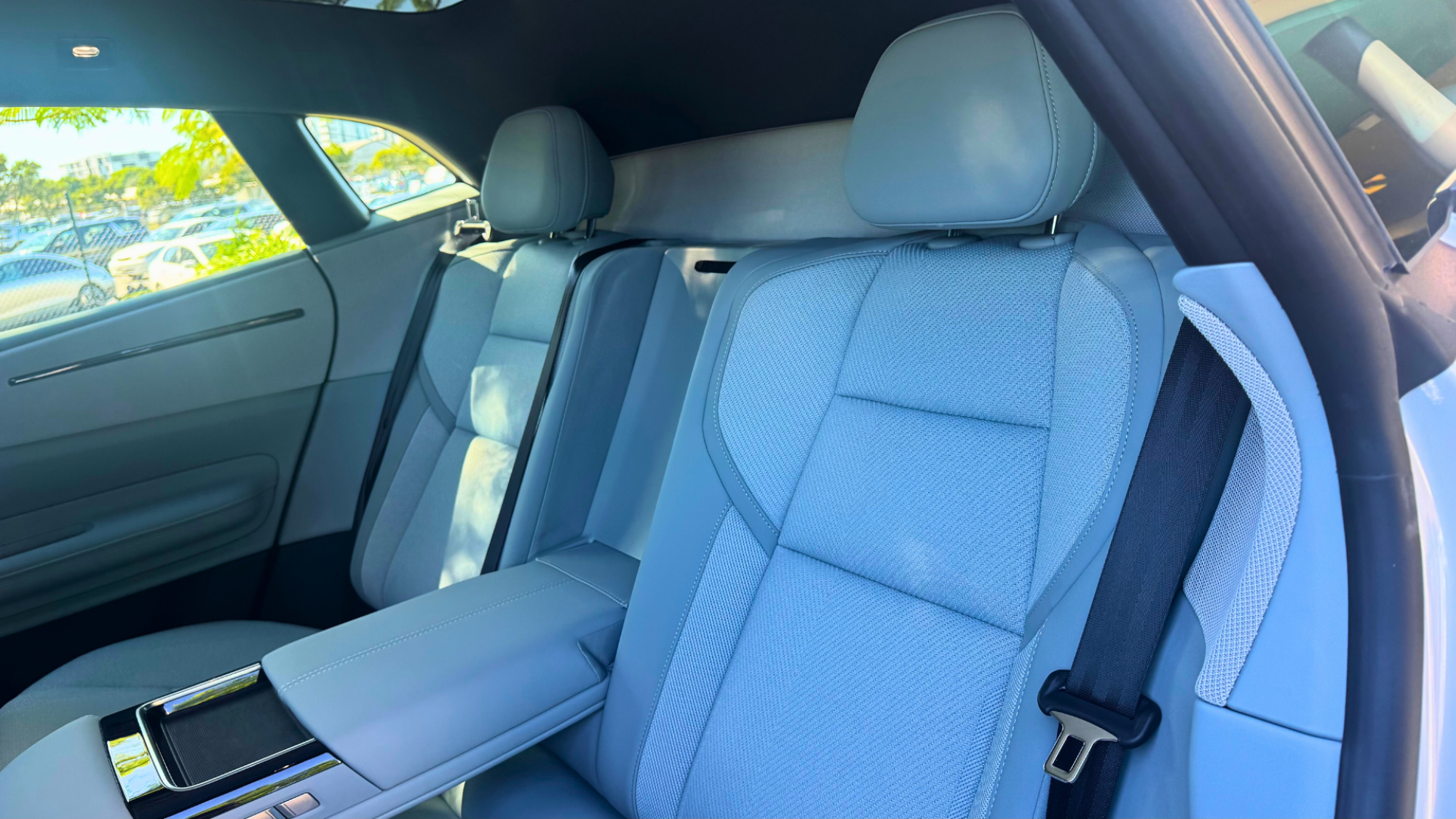 The Polestar 4's rear passenger seats.