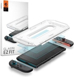 a two pack of Spigen Tempered Glass Screen Protectors for nintendo switch 2