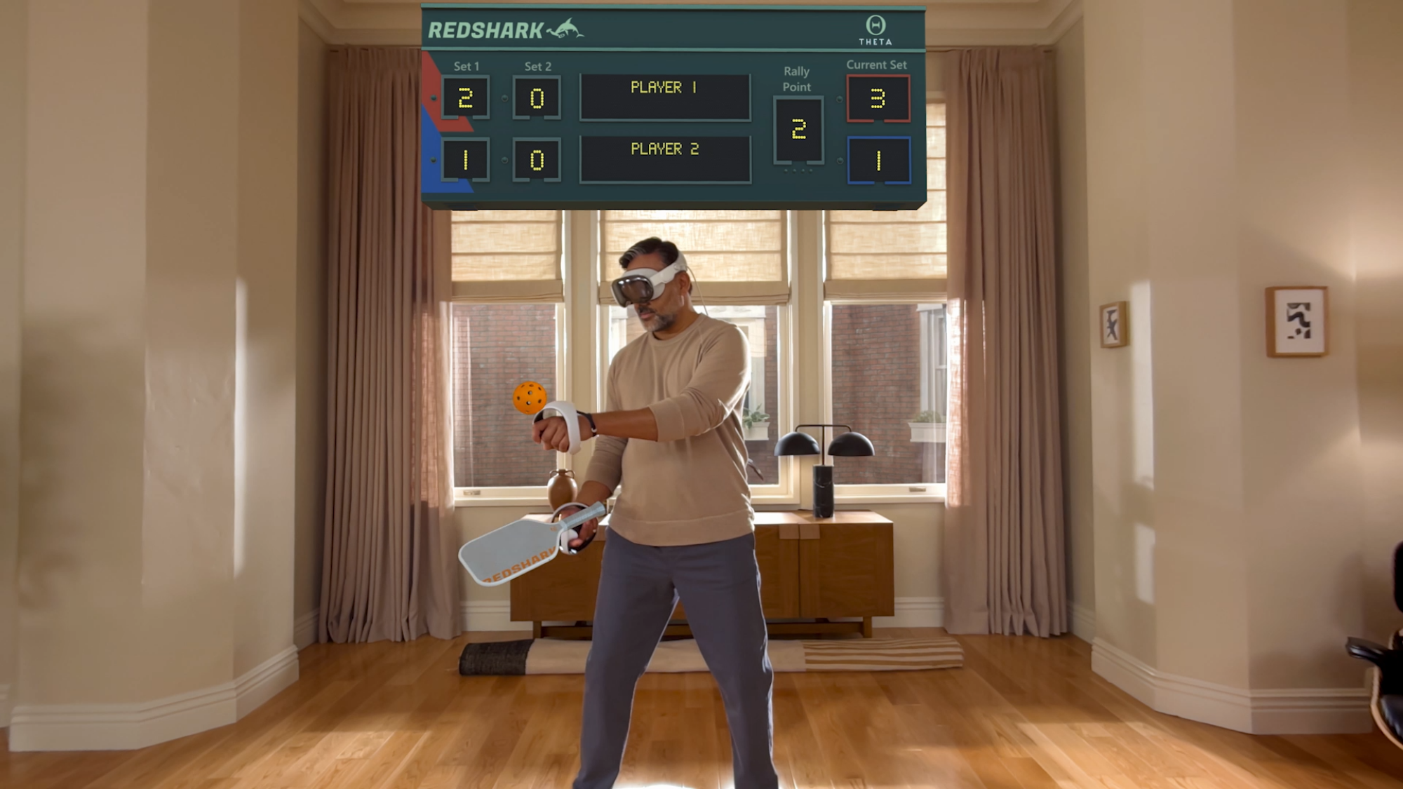 a man gaming with the vision pro headset