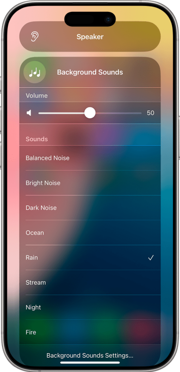 background sounds settings on iphone